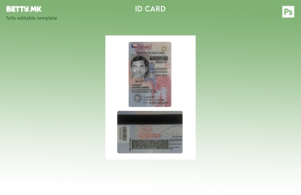 модерен стил САД Тексас под шаблон за лична карта